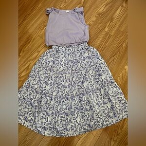 Girls Lavender and White Floral summer outfit